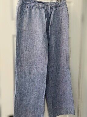 M&S Linen Blend Wide Leg Pant.  Women's Size 8